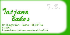 tatjana bakos business card